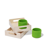 Montessori Wooden Trays & Felt Baskets
