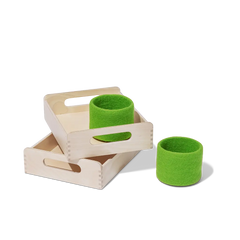 Montessori Wooden Trays & Felt Baskets